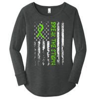 Break The Stigma Green Mental Health Awareness Women's Perfect Tri Tunic Long Sleeve Shirt