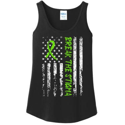 Break The Stigma Green Mental Health Awareness Ladies Essential Tank