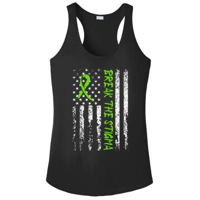 Break The Stigma Green Mental Health Awareness Ladies PosiCharge Competitor Racerback Tank