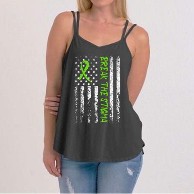 Break The Stigma Green Mental Health Awareness Women's Strappy Tank