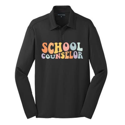 Back To School School Guidance Counselor Teacher Student Silk Touch Performance Long Sleeve Polo