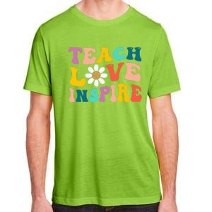 Back To School Teach Love Inspire Retro Teachers Funny Adult ChromaSoft Performance T-Shirt