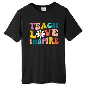 Back To School Teach Love Inspire Retro Teachers Funny Tall Fusion ChromaSoft Performance T-Shirt