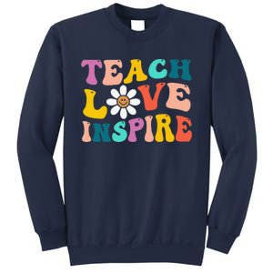 Back To School Teach Love Inspire Retro Teachers Funny Sweatshirt