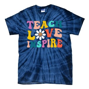 Back To School Teach Love Inspire Retro Teachers Funny Tie-Dye T-Shirt