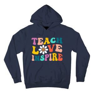 Back To School Teach Love Inspire Retro Teachers Funny Tall Hoodie