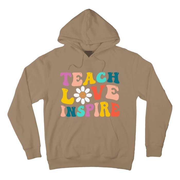 Back To School Teach Love Inspire Retro Teachers Funny Hoodie