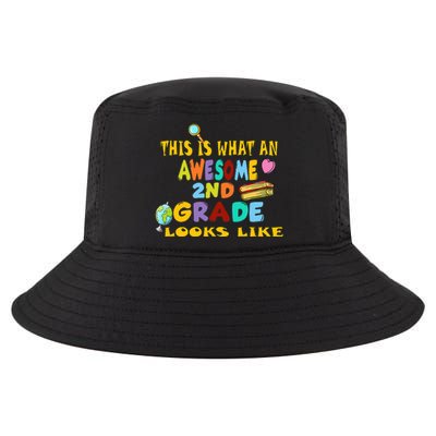 Back To School 2nd Grade Awesome Second Grader Looks Like Cool Comfort Performance Bucket Hat