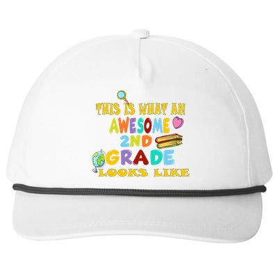 Back To School 2nd Grade Awesome Second Grader Looks Like Snapback Five-Panel Rope Hat