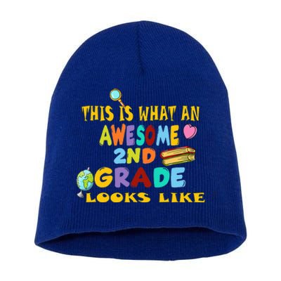 Back To School 2nd Grade Awesome Second Grader Looks Like Short Acrylic Beanie