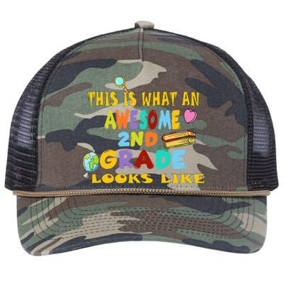 Back To School 2nd Grade Awesome Second Grader Looks Like Retro Rope Trucker Hat Cap