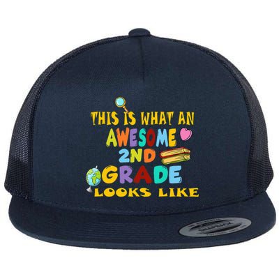 Back To School 2nd Grade Awesome Second Grader Looks Like Flat Bill Trucker Hat