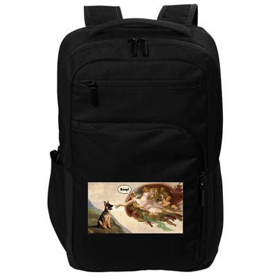 Boop The Snoot Of A German Shepherd Funny Dog Meme Impact Tech Backpack