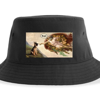 Boop The Snoot Of A German Shepherd Funny Dog Meme Sustainable Bucket Hat