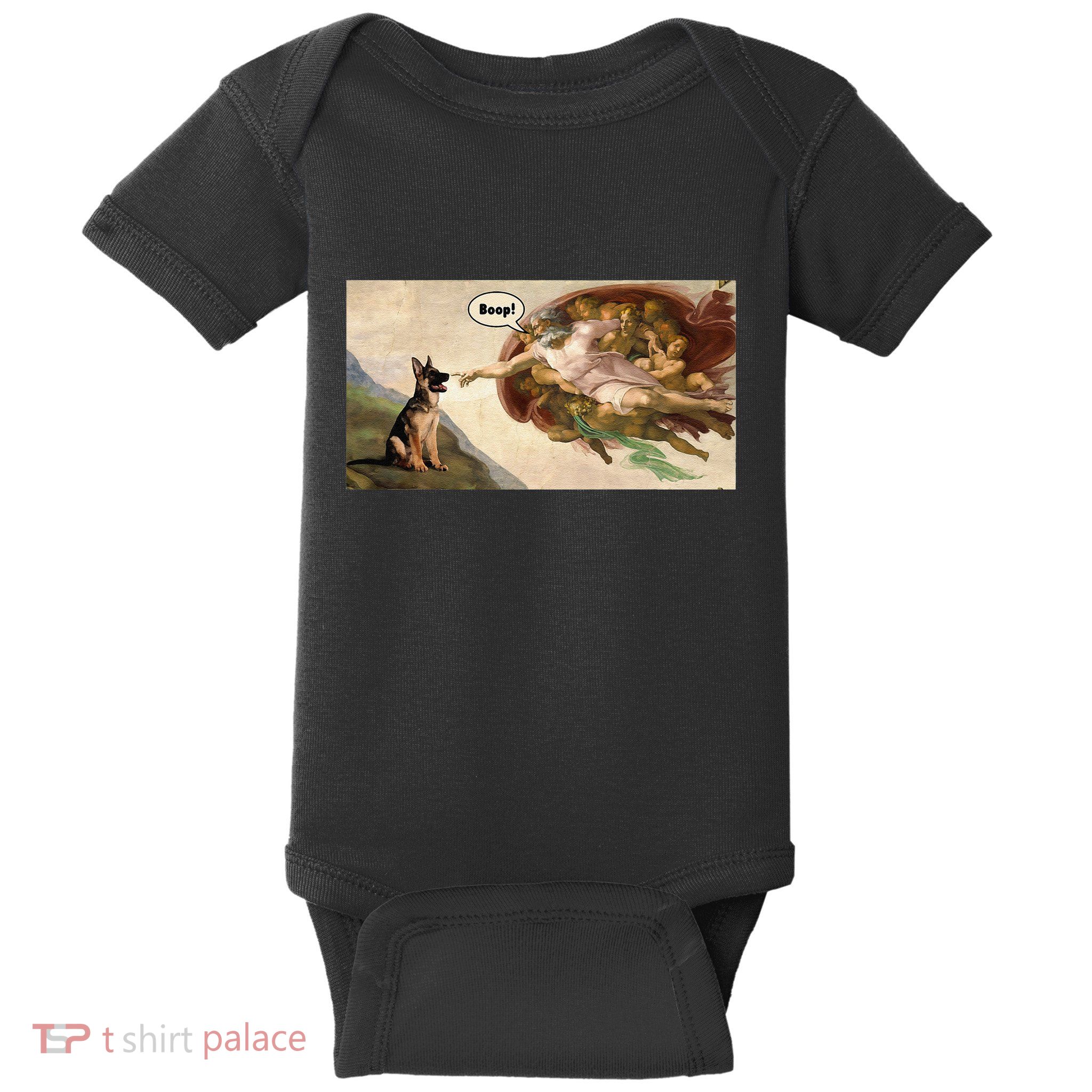 Boop The Snoot Of A German Shepherd Funny Dog Meme Baby Bodysuit