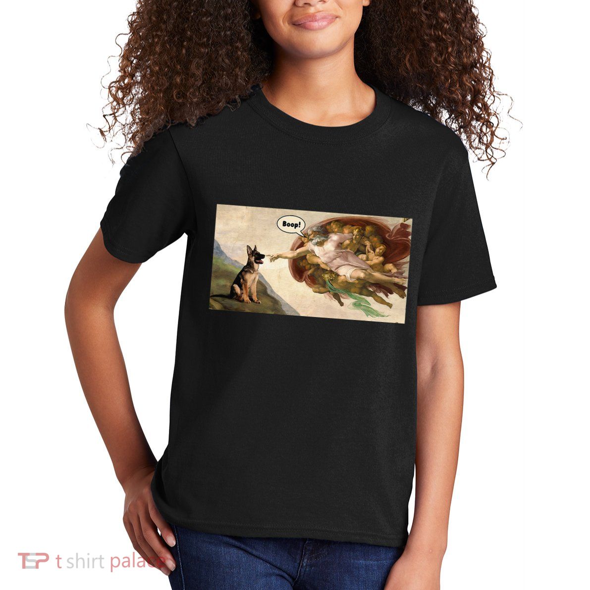 Boop The Snoot Of A German Shepherd Funny Dog Meme Kids T-Shirt