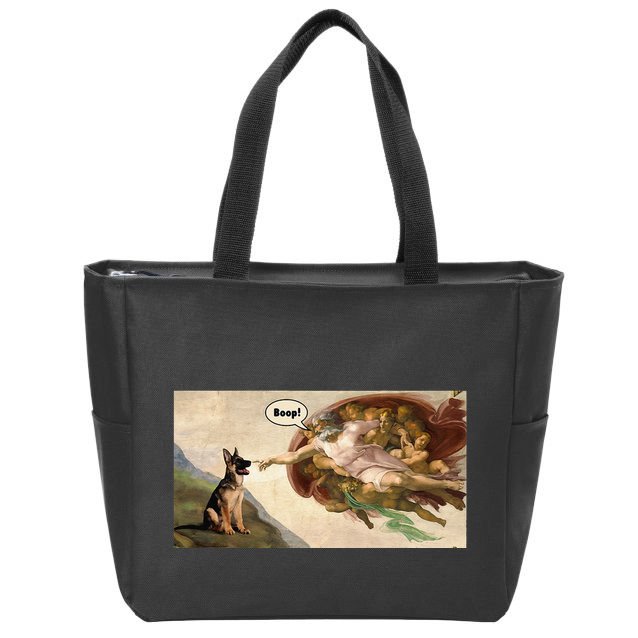 Boop The Snoot Of A German Shepherd Funny Dog Meme Zip Tote Bag