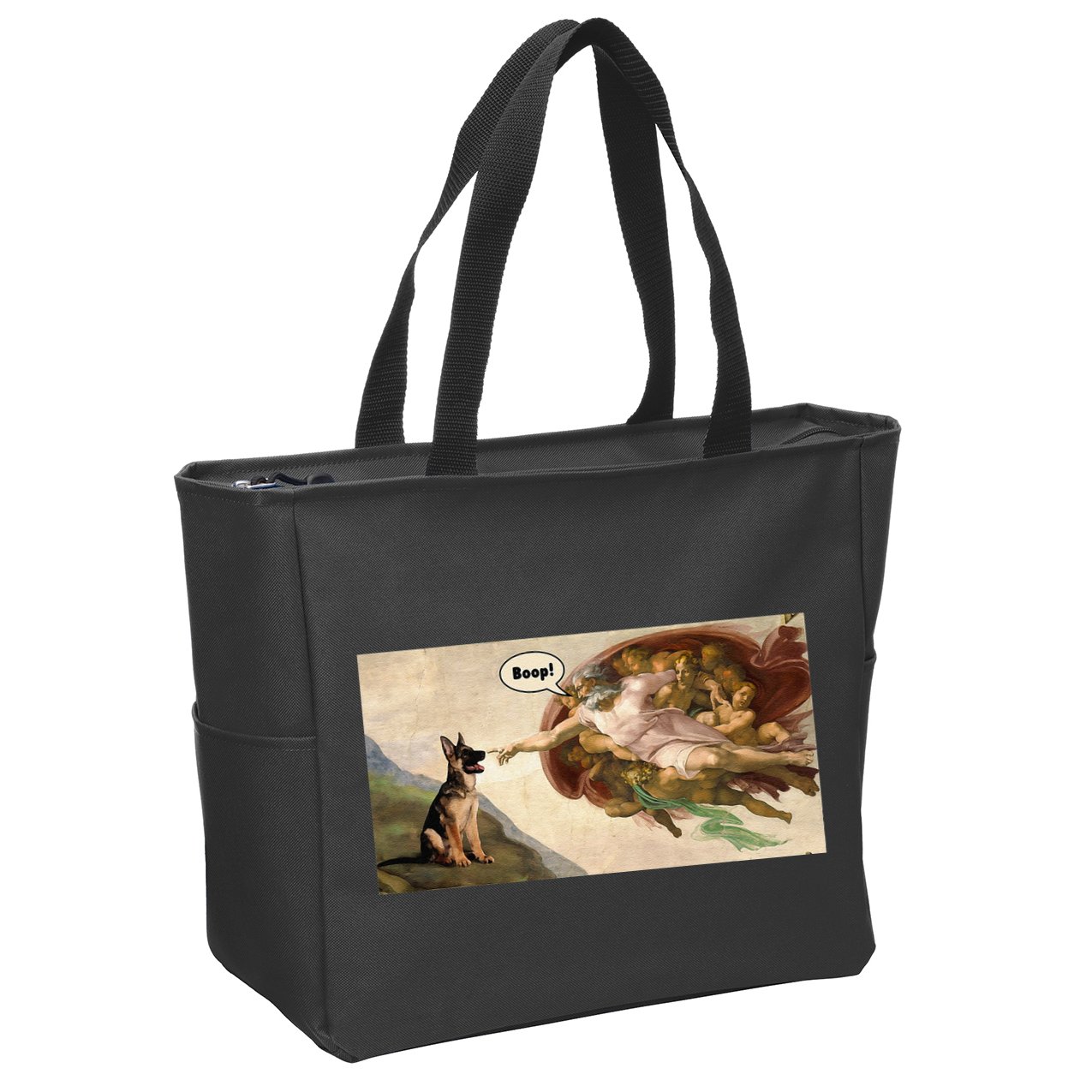 Boop The Snoot Of A German Shepherd Funny Dog Meme Zip Tote Bag