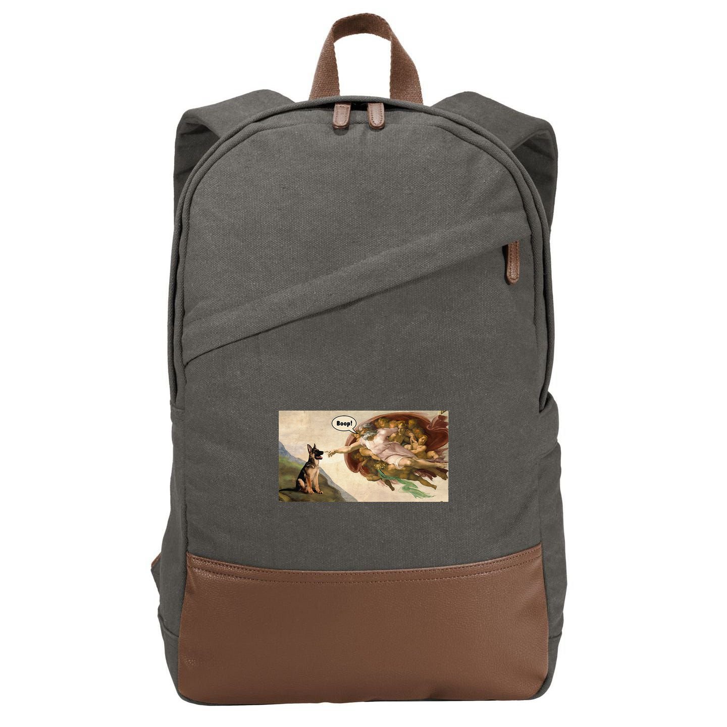 Boop The Snoot Of A German Shepherd Funny Dog Meme Cotton Canvas Backpack