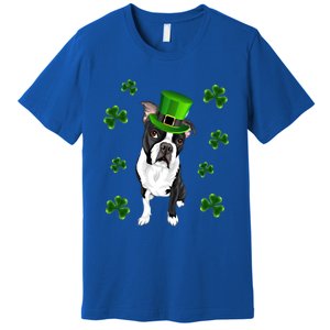 Boston Terrier St Patrick's Day Leprechaun Irish Dog Mom Gift Premium T-Shirt