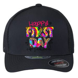 Back To School Teacher Student Happy First Day Of School Flexfit Unipanel Trucker Cap