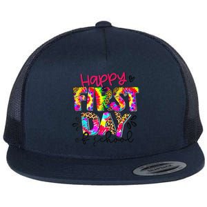 Back To School Teacher Student Happy First Day Of School Flat Bill Trucker Hat