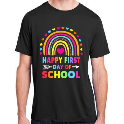 Back To School Funny Happy First Day Of School For Teachers Adult ChromaSoft Performance T-Shirt