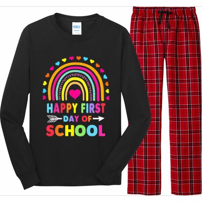 Back To School Funny Happy First Day Of School For Teachers Long Sleeve Pajama Set