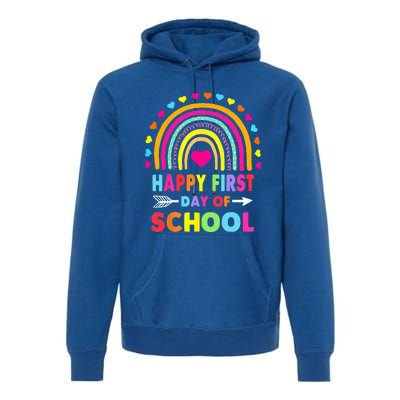 Back To School Funny Happy First Day Of School For Teachers Premium Hoodie