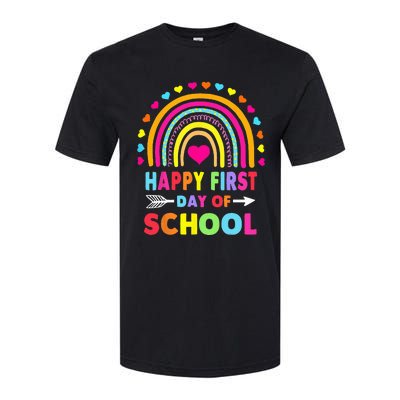 Back To School Funny Happy First Day Of School For Teachers Softstyle CVC T-Shirt