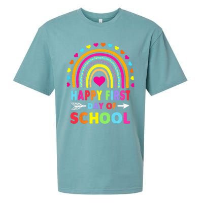 Back To School Funny Happy First Day Of School For Teachers Sueded Cloud Jersey T-Shirt