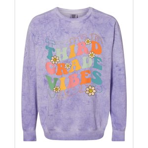 Back To School Third Grade Vibes Retro Teacher Wo Kid Colorblast Crewneck Sweatshirt