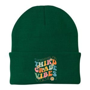 Back To School Third Grade Vibes Retro Teacher Wo Kid Knit Cap Winter Beanie