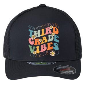 Back To School Third Grade Vibes Retro Teacher Wo Kid Flexfit Unipanel Trucker Cap