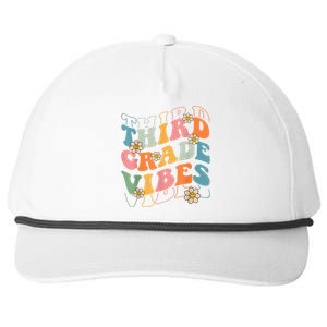 Back To School Third Grade Vibes Retro Teacher Wo Kid Snapback Five-Panel Rope Hat