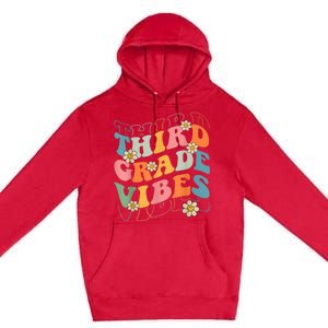 Back To School Third Grade Vibes Retro Teacher Wo Kid Premium Pullover Hoodie