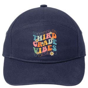 Back To School Third Grade Vibes Retro Teacher Wo Kid 7-Panel Snapback Hat