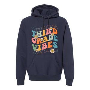 Back To School Third Grade Vibes Retro Teacher Wo Kid Premium Hoodie