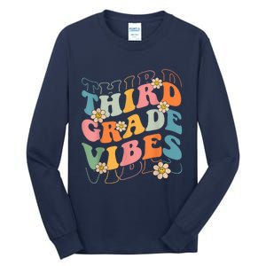 Back To School Third Grade Vibes Retro Teacher Wo Kid Tall Long Sleeve T-Shirt