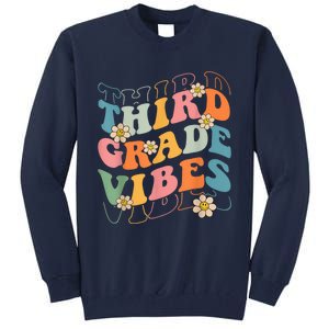 Back To School Third Grade Vibes Retro Teacher Wo Kid Tall Sweatshirt