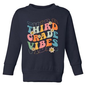 Back To School Third Grade Vibes Retro Teacher Wo Kid Toddler Sweatshirt