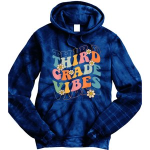 Back To School Third Grade Vibes Retro Teacher Wo Kid Tie Dye Hoodie