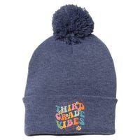 Back To School Third Grade Vibes Retro Teacher Wo Kid Pom Pom 12in Knit Beanie