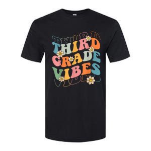 Back To School Third Grade Vibes Retro Teacher Wo Kid Softstyle CVC T-Shirt