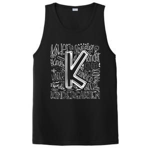 Back To School First Day of School Typography Kindergarten PosiCharge Competitor Tank