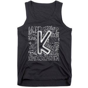 Back To School First Day of School Typography Kindergarten Tank Top