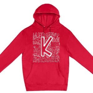 Back To School First Day of School Typography Kindergarten Premium Pullover Hoodie