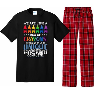 Back To School Teacher We Are Like A Box Of Crayons Pajama Set