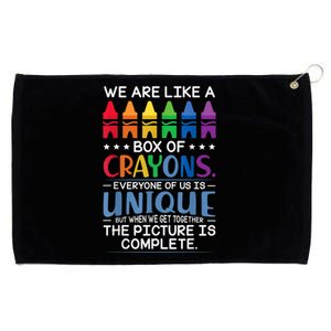 Back To School Teacher We Are Like A Box Of Crayons Grommeted Golf Towel