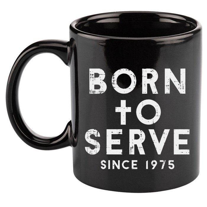 Born To Serve Cross God Jesus Faith Christian 11oz C Handle Ceramic Mug